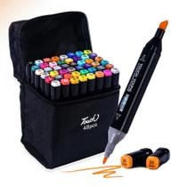 Kit Caneta Touch 48 Cores Base De Álcool Artística Colorir Kit Caneta Touch 48 Cores Base De Álcool Artística Colorir