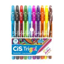 Kit caneta trigel cis 10 cores fashion