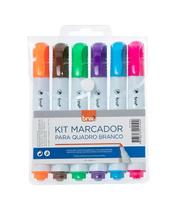 Kit Canetão Para Quadro Branco 6 Cores Ponta 2mm Brw Ca3000