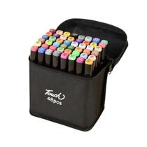 Kit Canetas 48 Cores Estojo de Canetinhas Ponta Dupla Colorir Marcador
