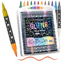 Kit Canetas Canetinhas Glitter Marcador Ponta Dupla 72 Cores Kit Canetas Canetinhas Glitter Marcador Ponta Dupla 72 Cores