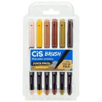 Kit Canetas CIS Brush Tons de Pele - 6 Canetas