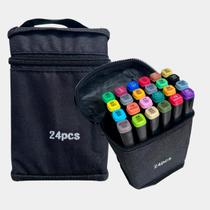 Kit Canetas Coloridas 24 Unidades Desenho Escolar Profissional Kit Canetas Coloridas 24 Unidades Desenho Escolar Profissional