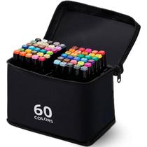 Kit Canetas Coloridas 60 Unidades Desenho Escolar