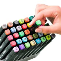 Kit Canetas Coloridas Ponta Dupla 36 Cores Vibrantes Tinta à Base de Água Colorir