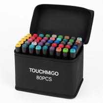 Kit Canetas Coloridas Ponta Dupla 80 cores - Touch