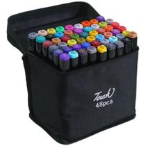 Kit Canetas Coloridas Ponta Dupla c/ Estojo 48 cores - Touch