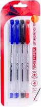 Kit Canetas Esferográficas Básicas Sextavadas 4 Peças Kit Canetas Esferográficas Básicas Sextavadas 4 Peças