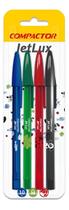 Kit Canetas Esferográficas Compactor Jet Lux 1.0mm - 4 Cores Vibrantes Kit Canetas Esferográficas Compactor Jet Lux 1.0mm - 4 Cores Vibrantes