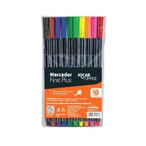Kit Canetas Hidrográficas Fine Plus 10 Cores Jocar Kit Canetas Hidrográficas Fine Plus 10 Cores Jocar
