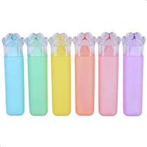 Kit Canetas Marca Texto Fofa Patinhas Gato 6 Cores Pastéis