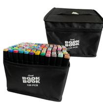 Kit Canetas Marcador Para Colorir Ponta Dupla E 120 Cores