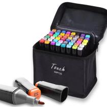 Kit Canetas Marcador Permanente Ponta Dupla 80 cores + Bolsa