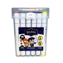 Kit Canetas Marcadoras Harry Potter Magic Kids 24 Cores Ponta Dupla Estojo Acrílico Kit Canetas Marcadoras Harry Potter Magic Kids 24 Cores Ponta Dupla Estojo Acrílico