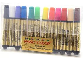 Kit canetas marcadores Magic Color 12 Cores da Moda