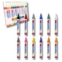 Kit Canetas Paint Marker 12 Cores Permanente Tecido Vidro Kit Canetas Paint Marker 12 Cores Permanente Tecido Vidro