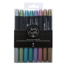 Kit Canetas para Caligrafia WeR192 Pincel Metálica com 8 unidades