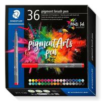 Kit Canetas Pigment Brush Pen Com 36 Cores Staedtler