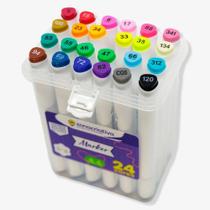 Kit Canetas Ponta Dupla Para Colorir 24un Zona Criativa Kit Canetas Ponta Dupla Para Colorir 24un Zona Criativa