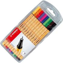 Kit canetas stabilo 0.4 10un coloridas c/estojo cis