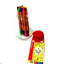 Kit canetas stabilo mini colorful ideas 12 cores 88 fineliner 0.4mm