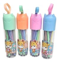 Kit Canetinha 12 Cores C/ Estojo Vaquinha Fofo Personalizado