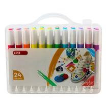 Kit Canetinha 24 Cores Marcador De Tinta Acrílica RUI