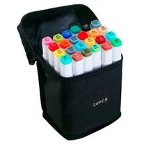 Kit Canetinha 24 Unidades Pintura Desenho Escolar Arco-Íris Kit Canetinha 24 Unidades Pintura Desenho Escolar Arco-Íris