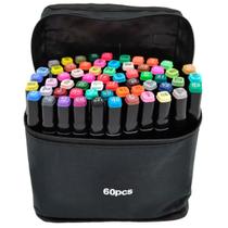 Kit Canetinha 60 Unidades Coloridas Pintura Escolar Arco-Íris