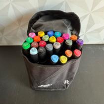 Kit canetinha de colorir com bolsa 24 pecas colorida alça marcador artístico caneta hidrográfica para crianças plástico