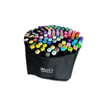 Kit Canetinha estojo Marcadoras com 100 Cores canetinhas