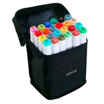 Kit Canetinhas 24 Unidades Escolar Desenho Colorido