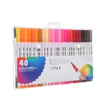 Kit Canetinhas Brush Pen 48 Cores Duas Pontas SCB-48 001-48