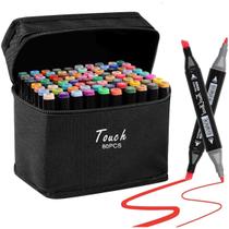 Kit Canetinhas estojo Marcadoras com 24/36/48/60/80/120 cores