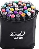 Kit canetinhas marcadoras c ponta dupla 36 cores mkb36 opc3603