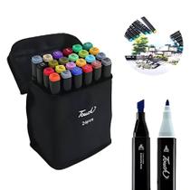 Kit Canetinhas Ponta Dupla 24 Cores para Lettering e Arte