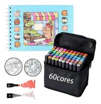 Kit Canetinhas Touch 60 Cores + Livro Bobbie Goods Capa Dura