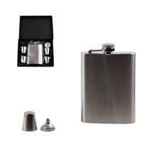 Kit Cantil Inox Porta Bebida Bolso Com 4 Copos 1 Funil - Wellmix