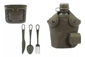 Kit Cantil Militar + Porta Cantil + Caneca + Talher