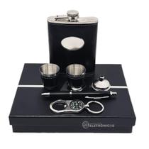 Kit Cantil Porta Bebidas Caneta 2 Copos Shot Funil Chaveiro Ideal Para Presentear DY8833
