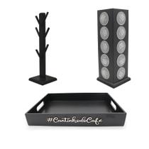 Kit Cantinho Café Bandeja Porta Cápsula Dolce Gusto Xicara