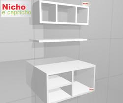 Kit Cantinho do Café 3Peças Decoração Cozinha Mdf branco