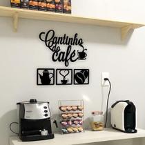 Kit Cantinho do Café 4 Peças 30cm Decoração Cozinha Mdf 3mm + Dupla Face