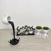 Kit cantinho do café com xícara flutuante vaso bob plant decoração
