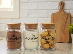 Kit Cantinho do Café , Potes de Vidro 600ml Kit Cantinho do Café , Potes de Vidro 600ml