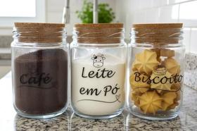 Kit Cantinho do Café , Potes de Vidro 600ml Kit Cantinho do Café , Potes de Vidro 600ml