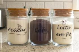 Kit Cantinho do Café , Potes de Vidro 600ml Kit Cantinho do Café , Potes de Vidro 600ml