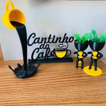 Kit Cantinho do Café vaso bob xícara flutuante já com plantinhas, base reforçada.