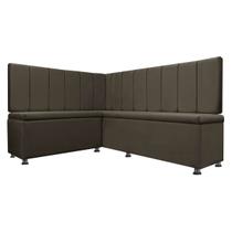 Kit Canto Alemão Liso para Casa Cozinha 1,25x1,60m Veludo Marrom SOFA STORE Kit Canto Alemão Liso para Casa Cozinha 1,25x1,60m Veludo Marrom SOFA STORE