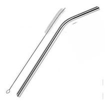 Kit Canudo Curvado De Inox Com Escovinha Bono Kit Canudo Curvado De Inox Com Escovinha Bono